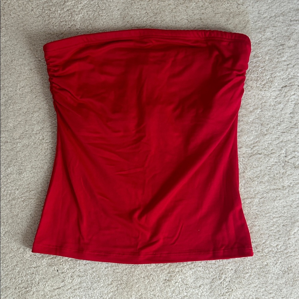 Red Strapless Top